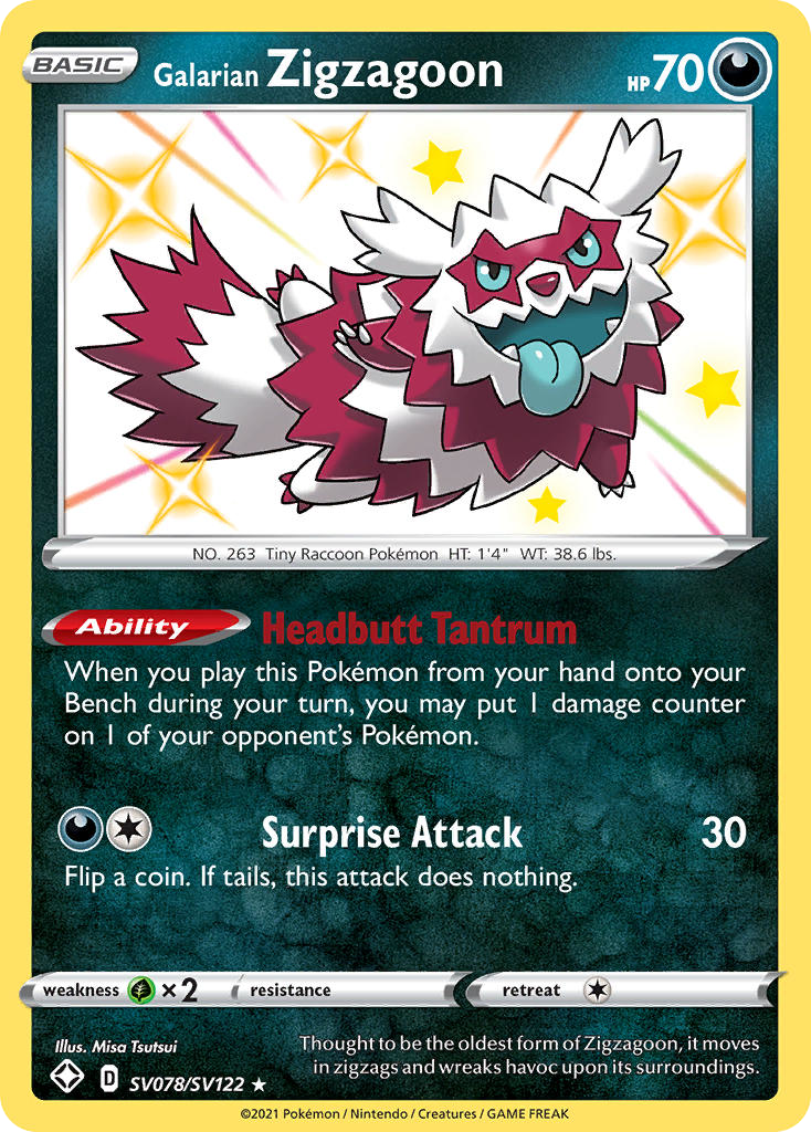 Galarian Zigzagoon SV078 / 72