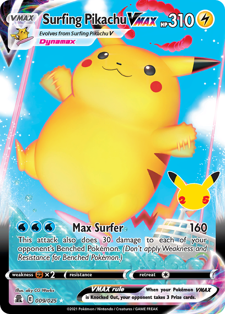 Surfing Pikachu VMAX 9 / 25