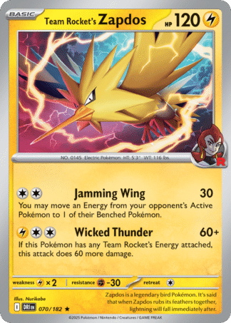 Team Rocket’s Zapdos 70 / 182