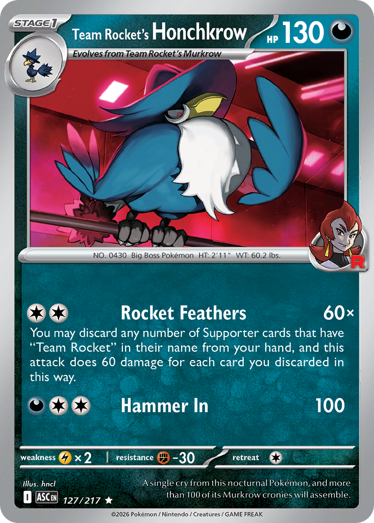 Team Rocket's Honchkrow 127 / 217