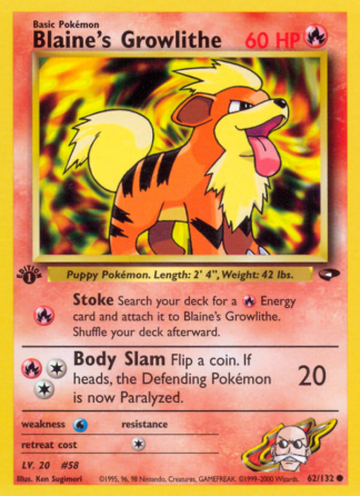Blaine's Growlithe 62 / 132