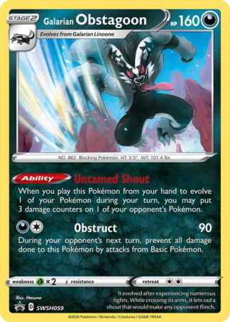 Galarian Obstagoon SWSH059 / 307