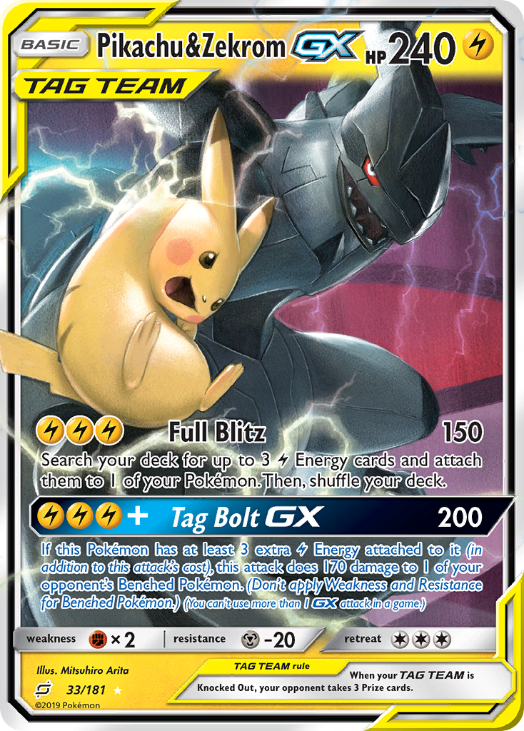 Pikachu & Zekrom-GX 33 / 181