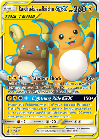 Raichu & Alolan Raichu-GX 220 / 236