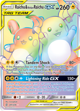 Raichu & Alolan Raichu-GX 241 / 236